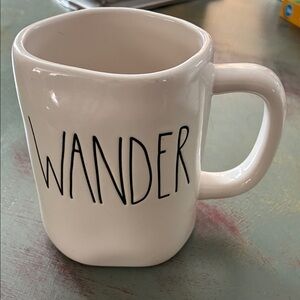 NWOT- Rae Dunn White 'Wander' Mug